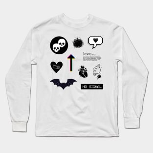 black xoxo sticker pack Long Sleeve T-Shirt